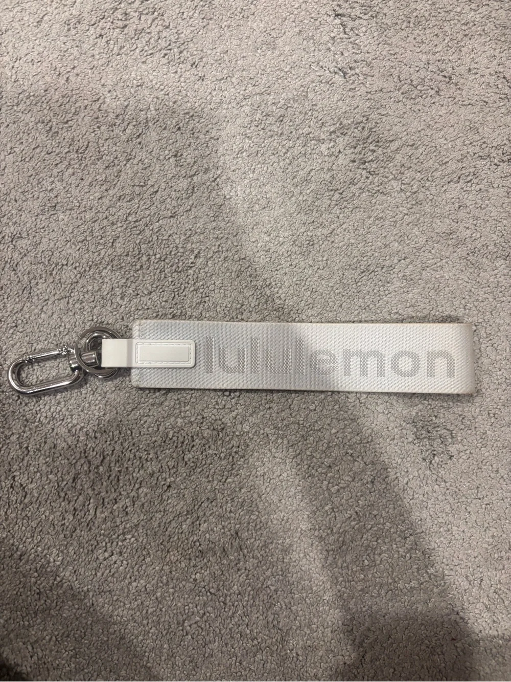 lululemon athletica Silver Gray Logo Key Fob Strap